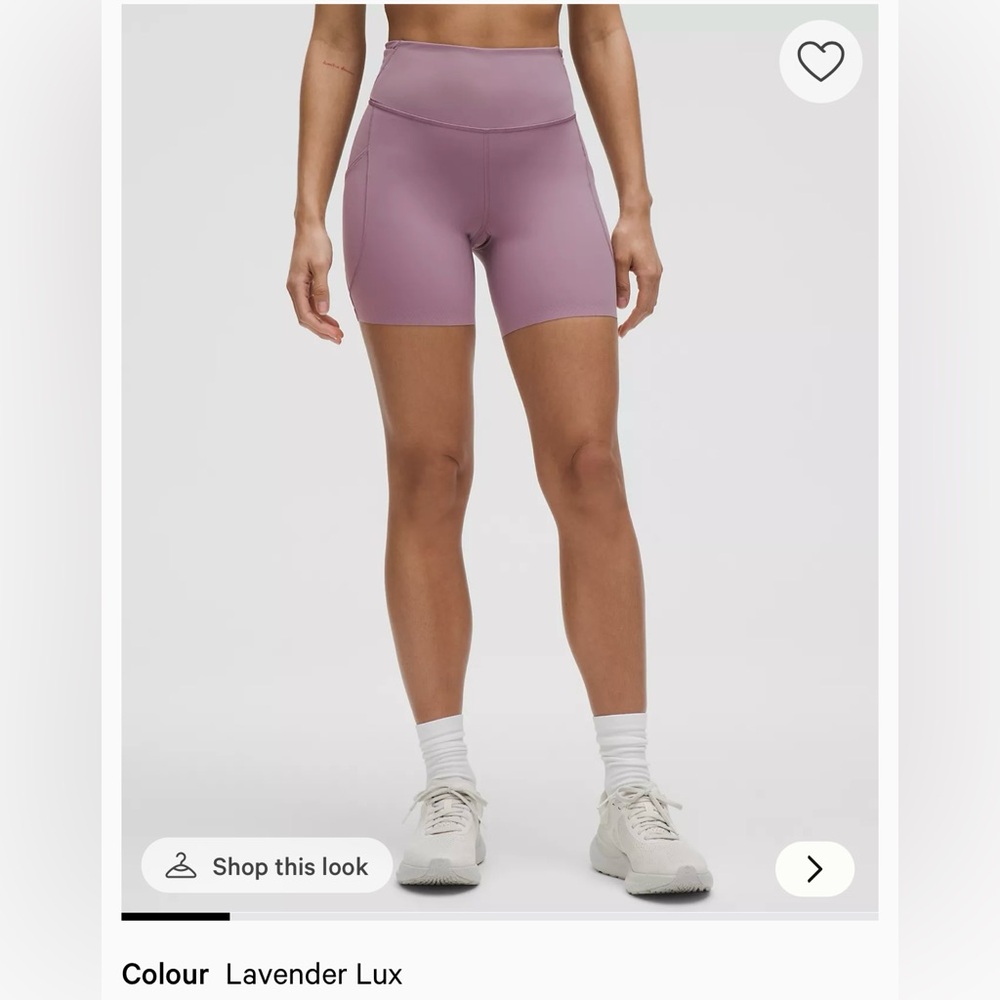 Lululemon Fast and Free High-Rise Short 6" 5 Pocket - Lavender Lux - Size 8 - Picture 3 of 8